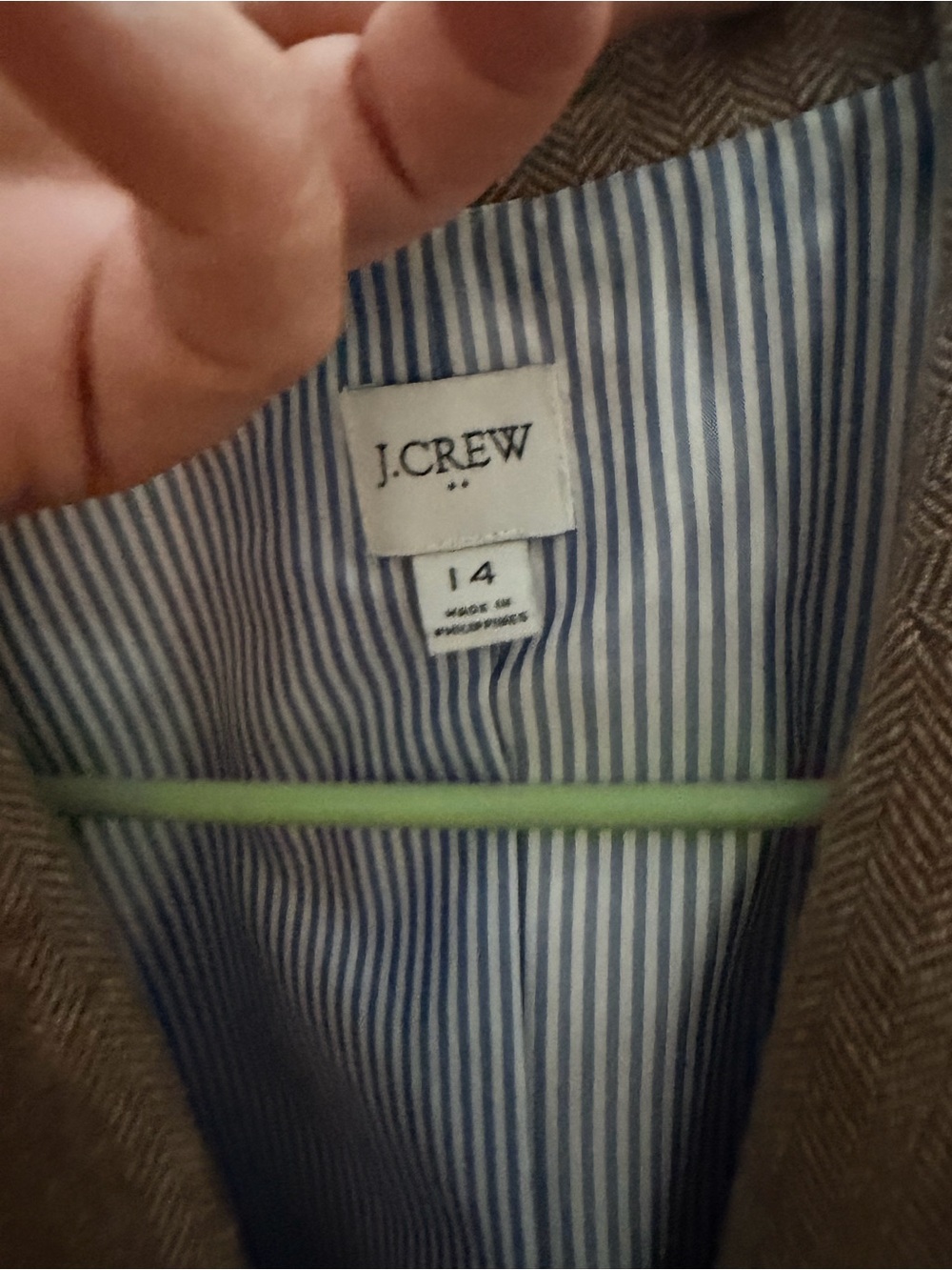 J. Crew Factory Blue and White Striped Lined Blazer